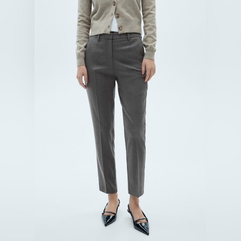 Mango MNG Mid Rise Skinny Pants in Grey US 6 EURO 38 New